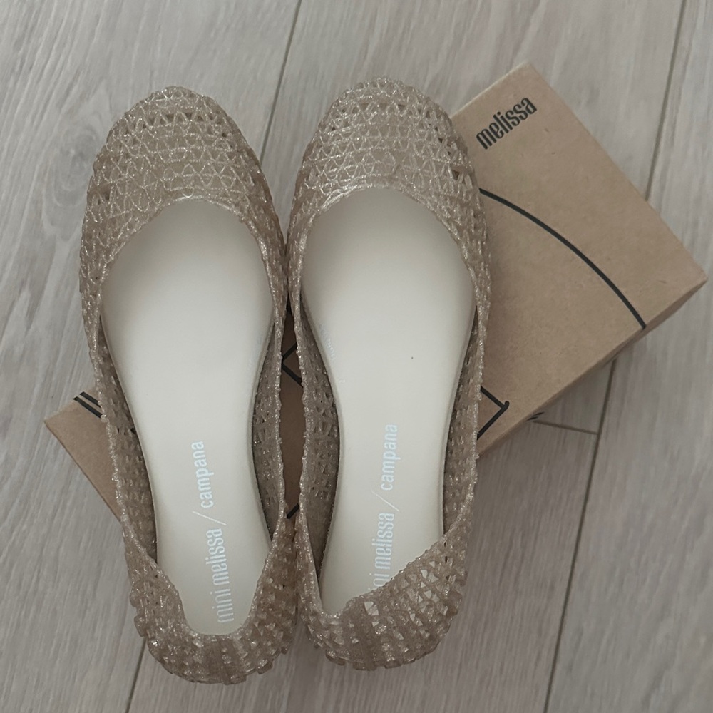Mini Melissa Beige Mix Glitter Mini Campana size 3